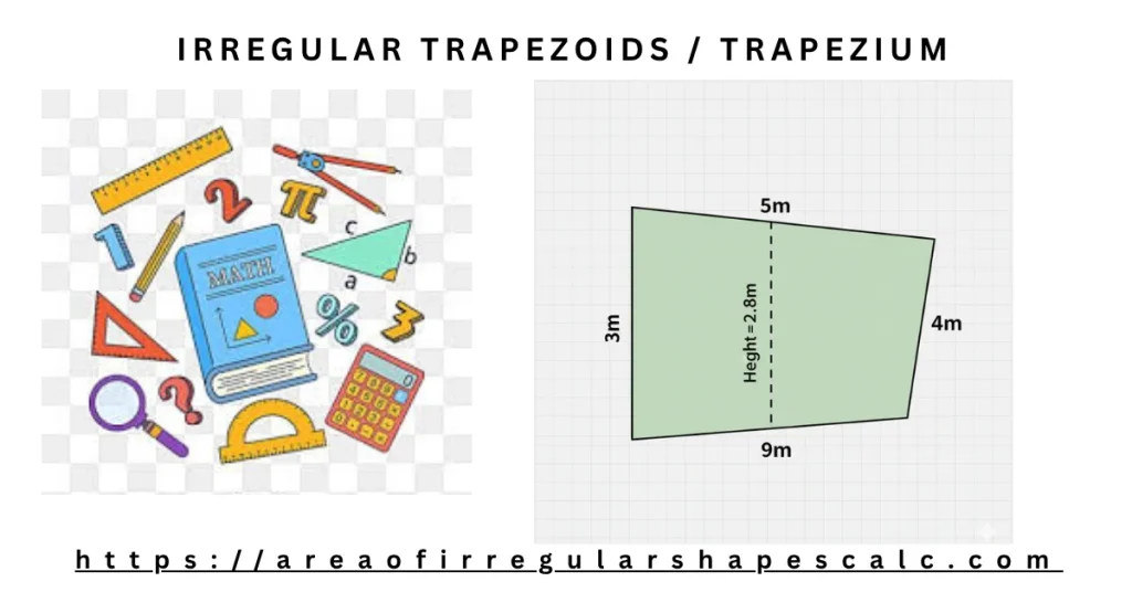 Irregular Trapezoid / Trapezium Area - How to Calculate Irregular Trapezoid / Trapezium Area