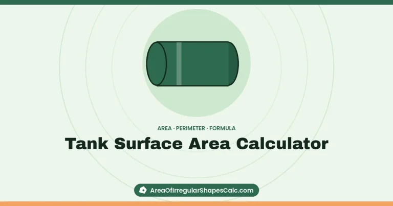 Tank Surface Area Calculator – illustration of a horizontal tank
