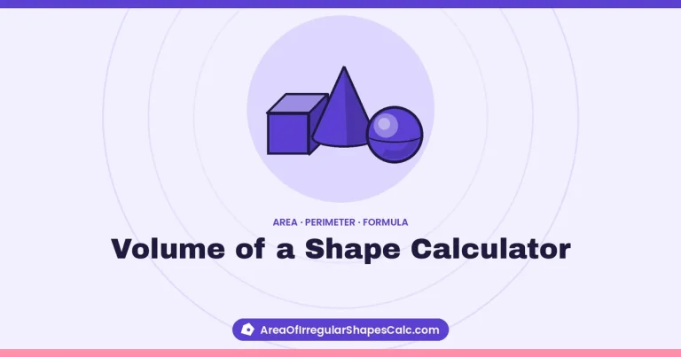 Volume of a Shape Calculator – illustration of a cube, a cone and a sphere